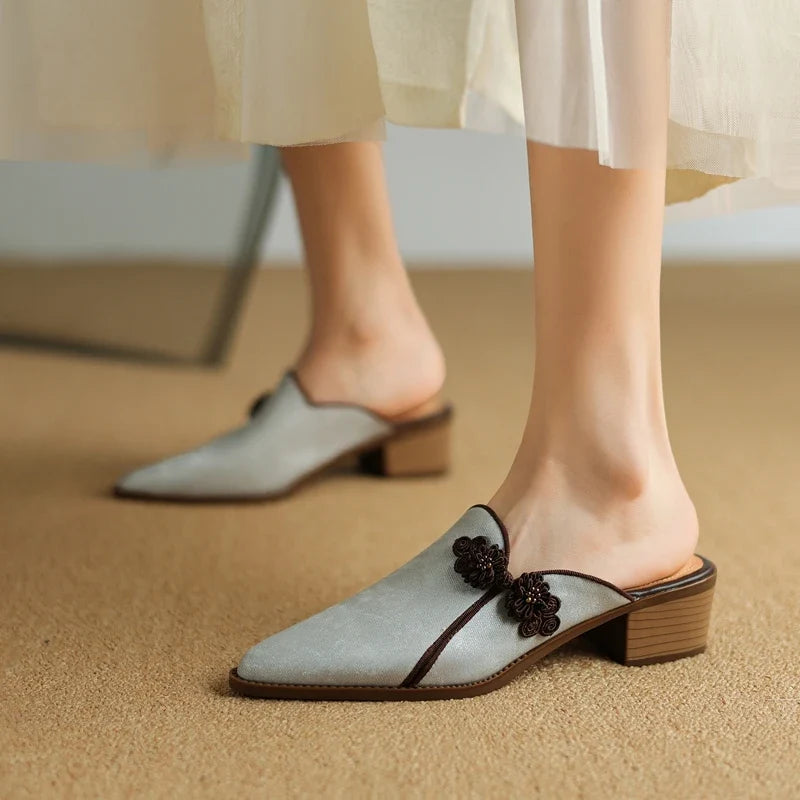 Lotus Suede Heels — Hopeforwho (view 10)