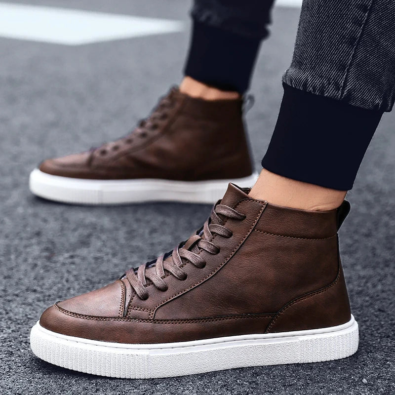 Oliver High Top Leather Sneakers — Hopeforwho (view 2)