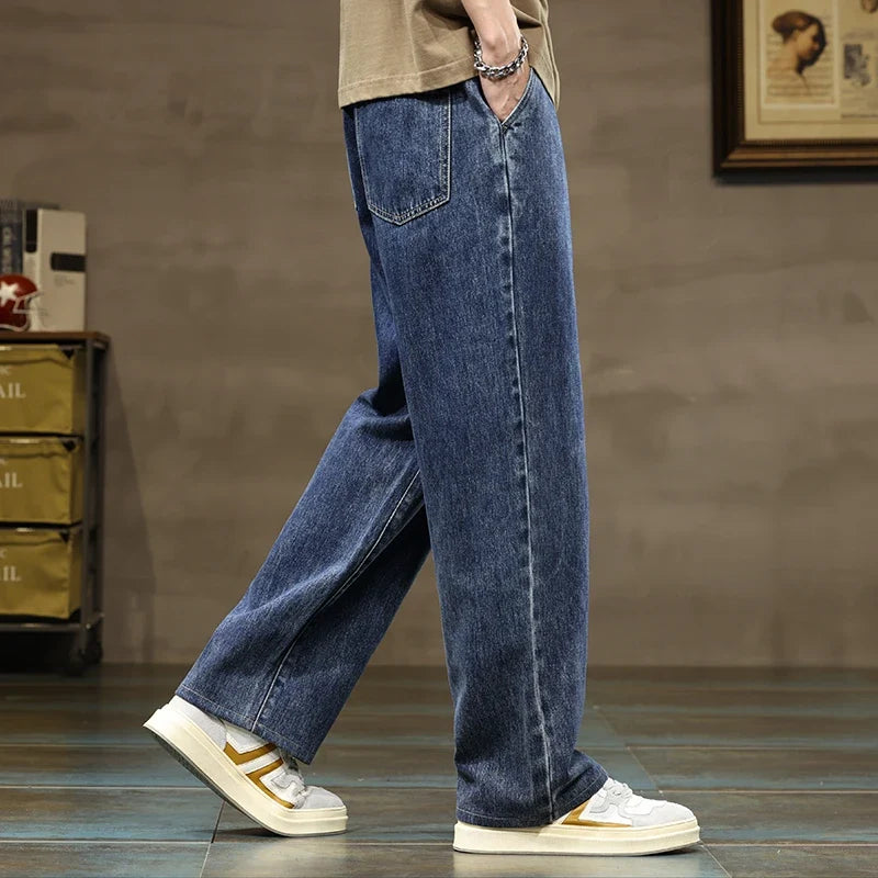 Baggy Wide-Leg Jeans – Men's Drawstring Casual Denim | Arden — Hopeforwho (view 3)