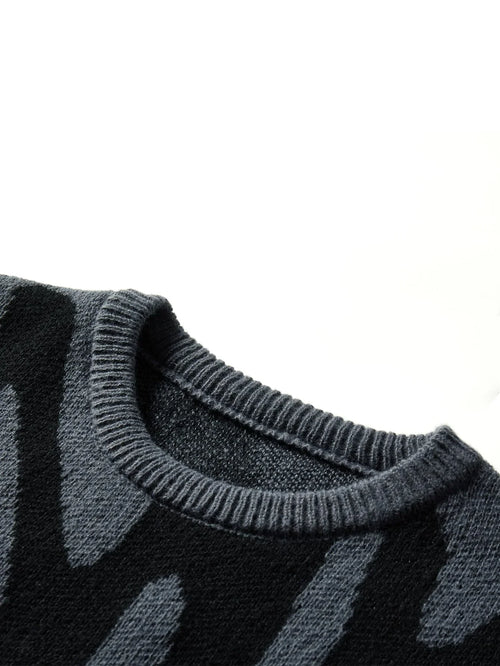 Abstract Wool Pullover Sweater – Men's Oversized Knit | Garen — Hopeforwho (view 2)