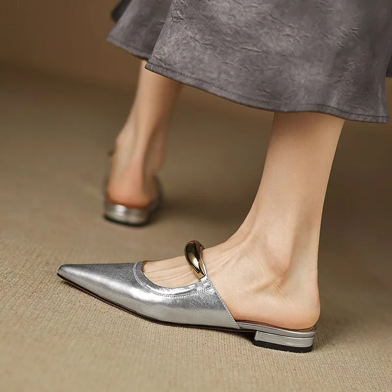 Vieste Genuine Leather Mules — Hopeforwho (view 7)