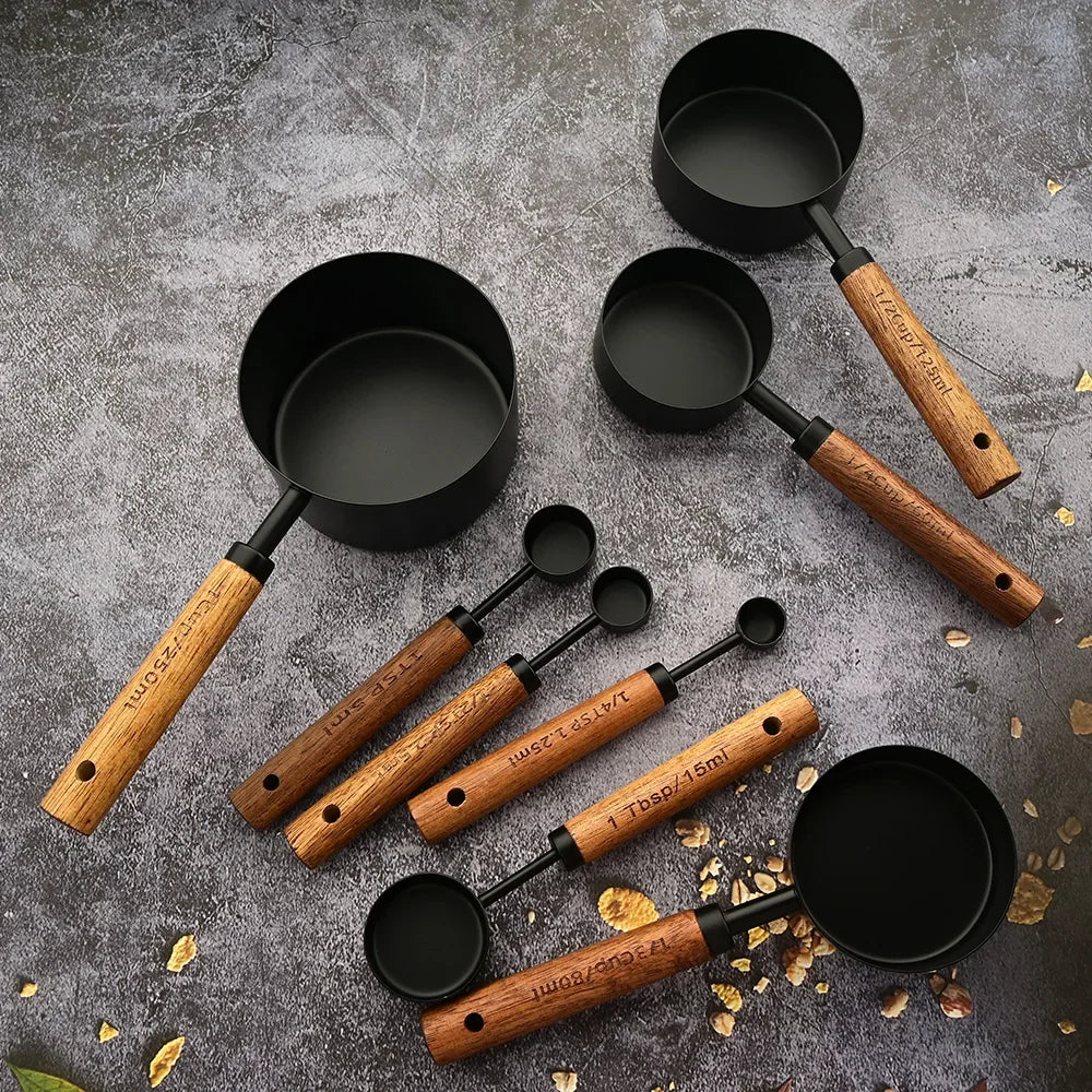 Wood and Steel Measuring Spoon Set — Hopeforwho (view 5)