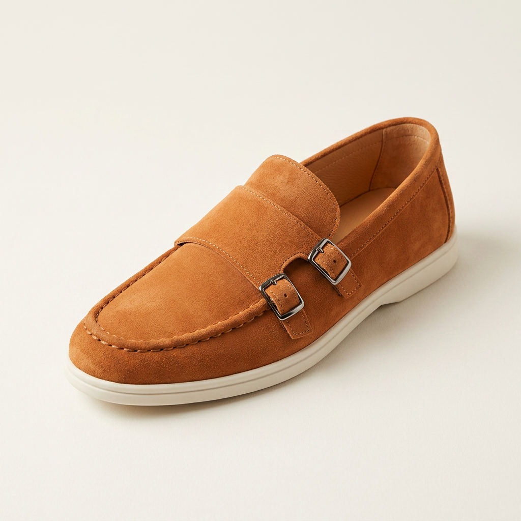 Como Suede Double-Buckle Loafers — Hopeforwho