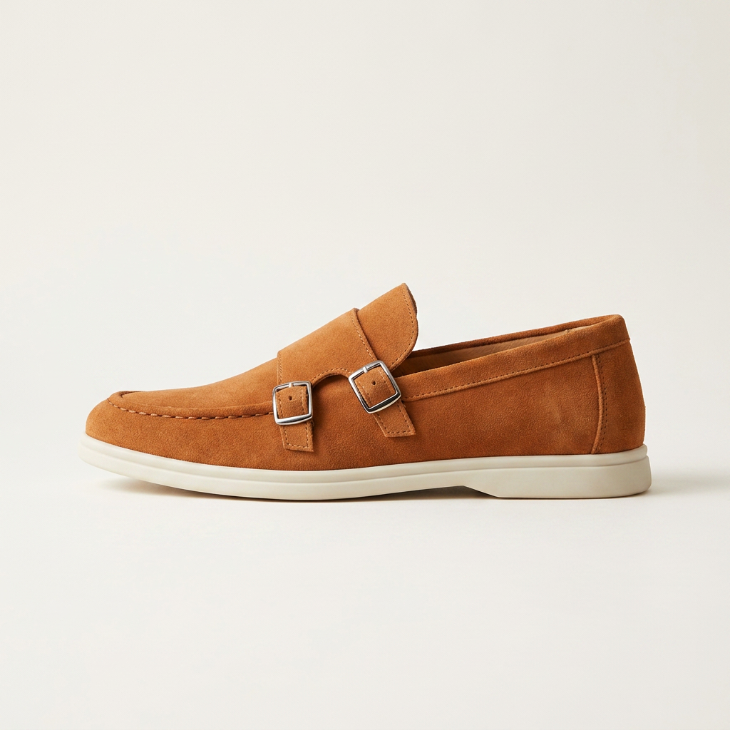 Como Suede Double-Buckle Loafers — Hopeforwho (view 2)