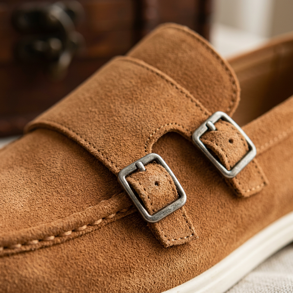 Como Suede Double-Buckle Loafers — Hopeforwho (view 3)
