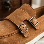 Como Suede Double-Buckle Loafers — Hopeforwho (view 3)
