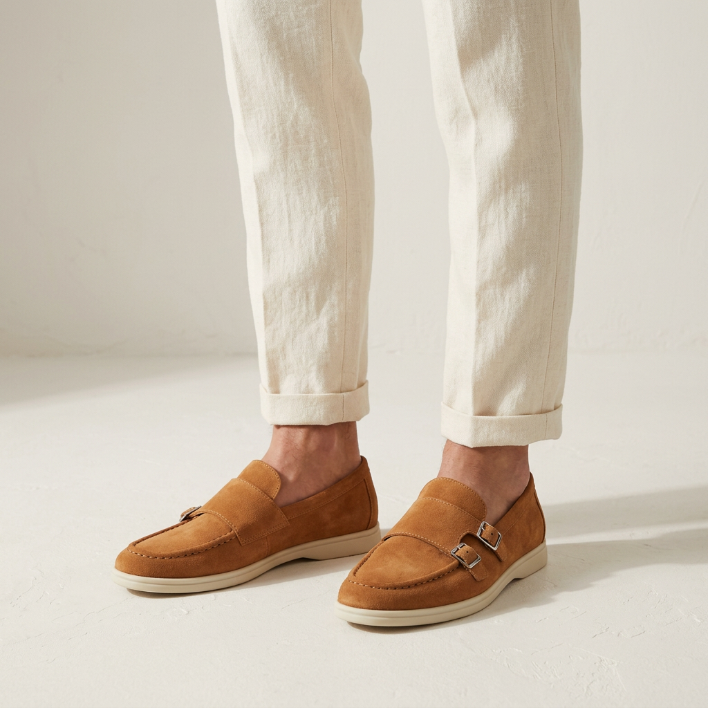 Como Suede Double-Buckle Loafers — Hopeforwho (view 4)