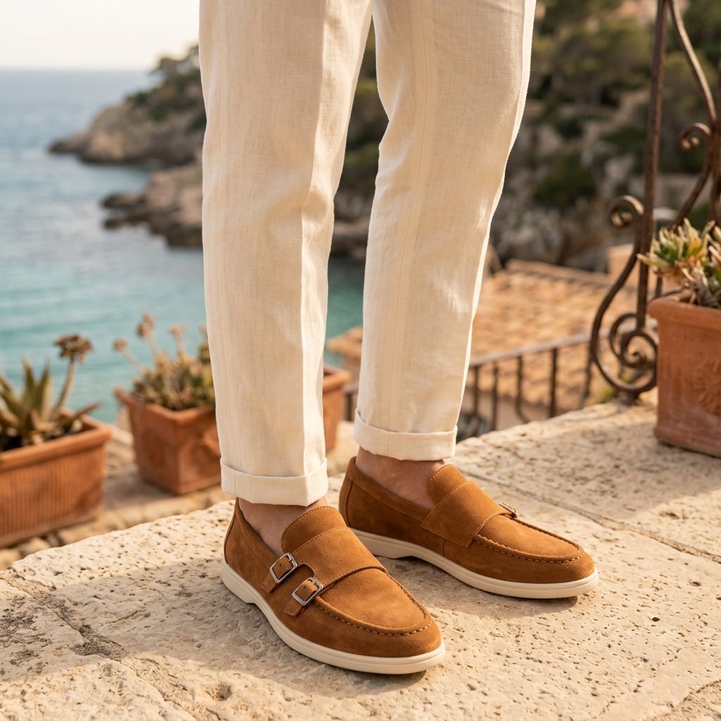 Como Suede Double-Buckle Loafers — Hopeforwho (view 5)