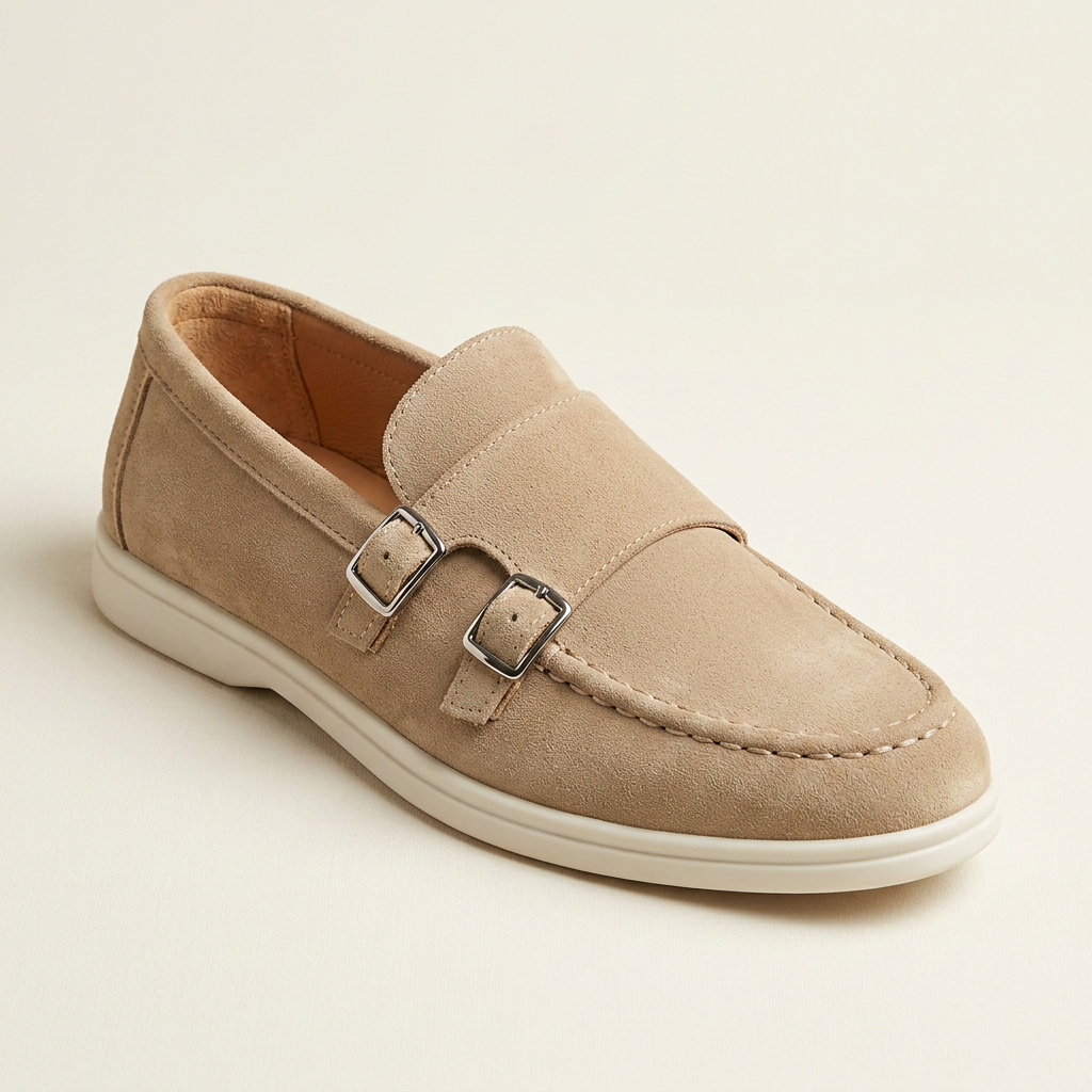 Como Suede Double-Buckle Loafers — Hopeforwho (view 6)