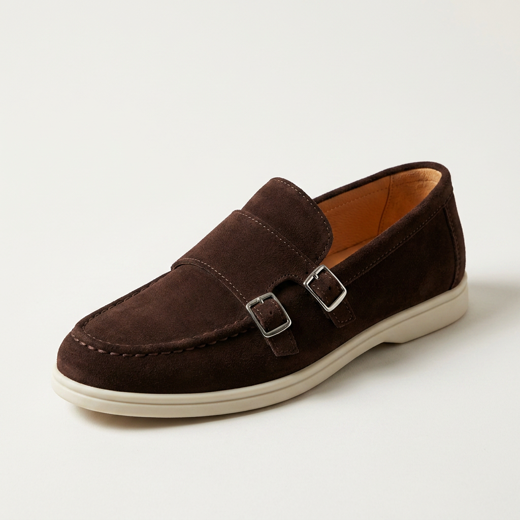 Como Suede Double-Buckle Loafers — Hopeforwho (view 11)