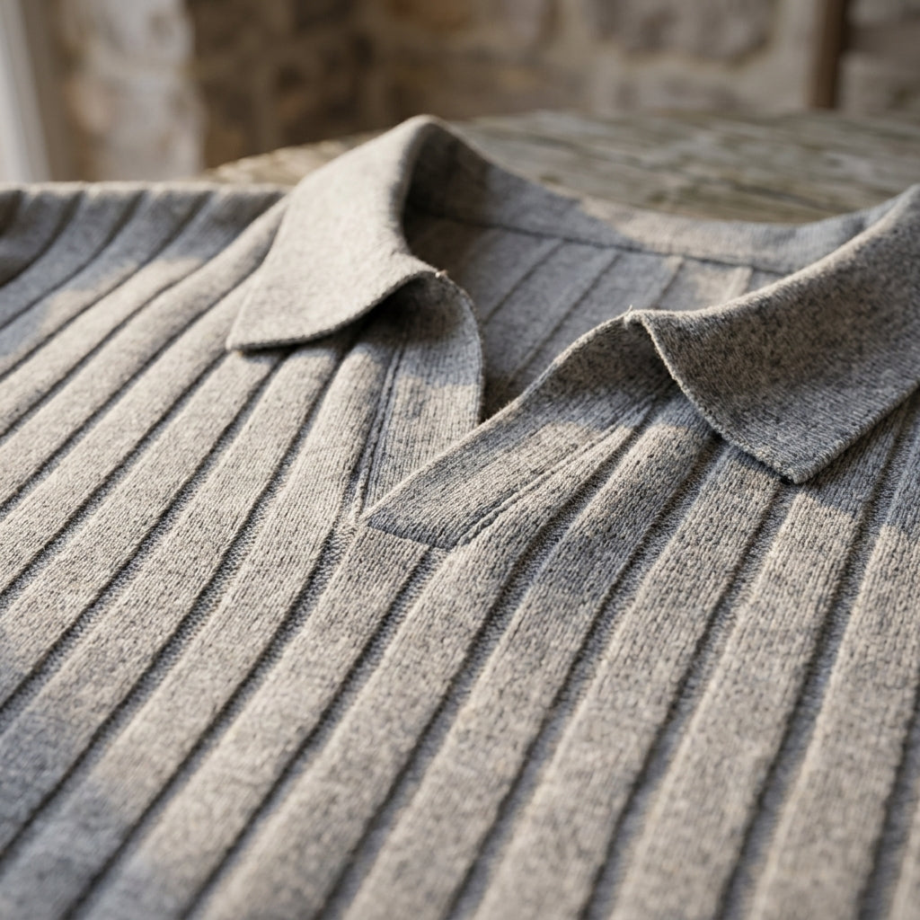 Taormina Ribbed Knit Polo — Hopeforwho (view 3)