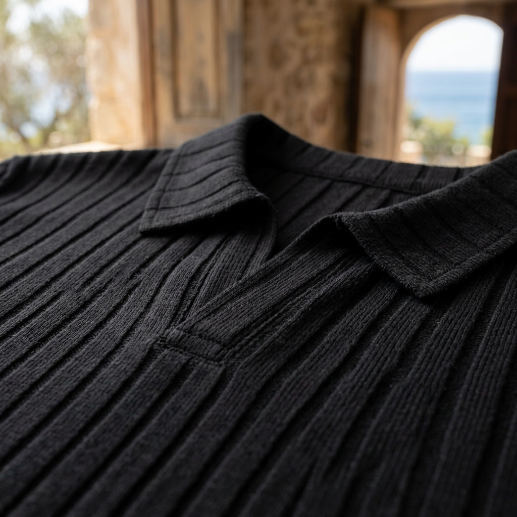 Taormina Ribbed Knit Polo — Hopeforwho (view 7)