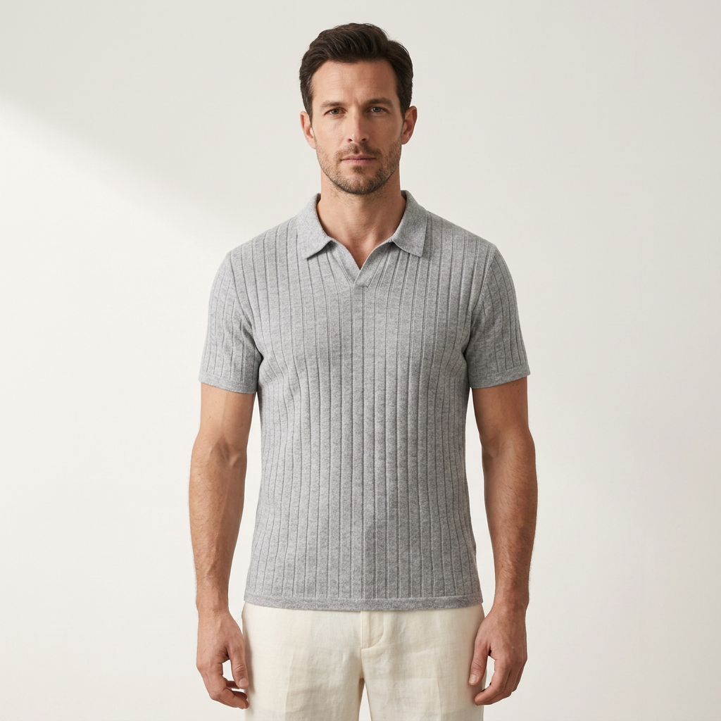 Taormina Ribbed Knit Polo — Hopeforwho (view 2)