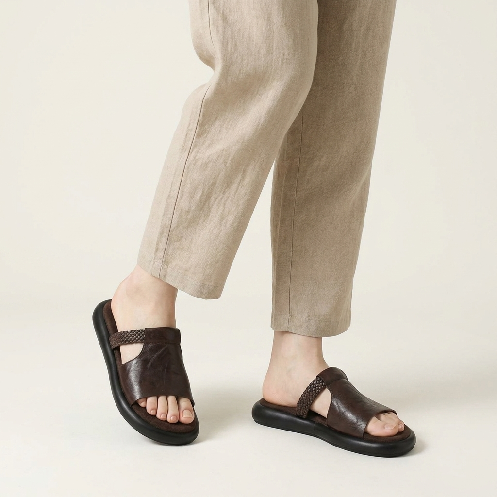 Marsala Leather Flats — Hopeforwho (view 9)