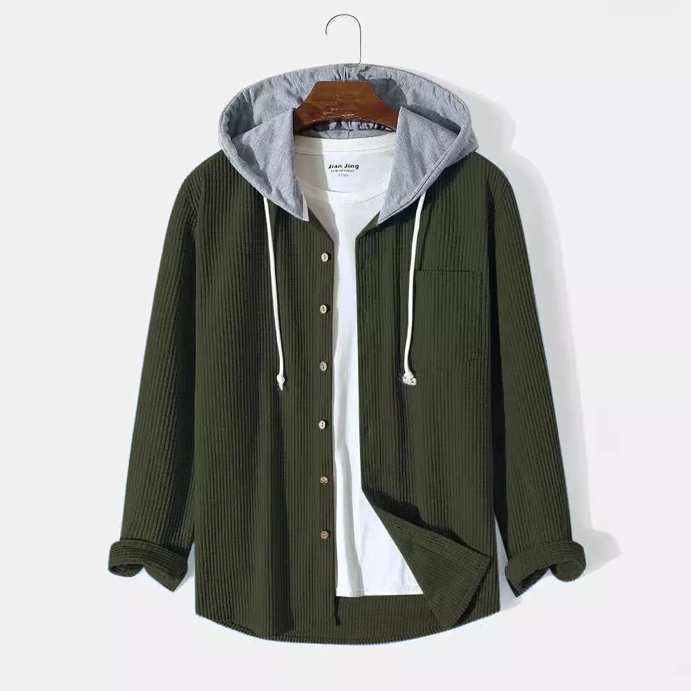 Mason Corduroy Hooded Shirt — Hopeforwho (view 8)