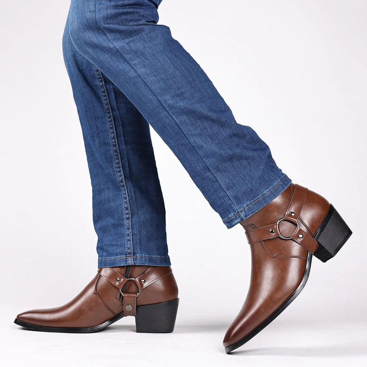 Savonti Men's Leather Harness Boots — Hopeforwho (view 2)